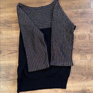 LAUREN RALPH LAUREN Women's Black and Gray Sweater Size L